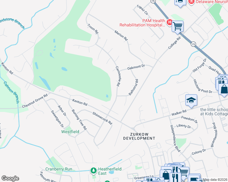 map of restaurants, bars, coffee shops, grocery stores, and more near 74 Carnoustie Road in Dover