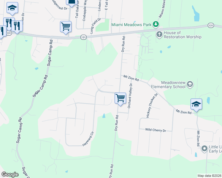 map of restaurants, bars, coffee shops, grocery stores, and more near 943 Caribou Run Lane in Milford