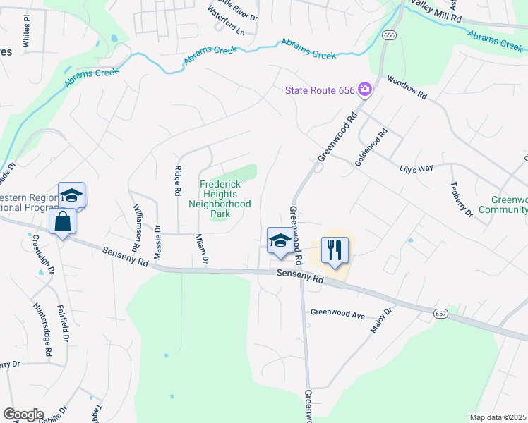 map of restaurants, bars, coffee shops, grocery stores, and more near 142 Country Park Drive in Winchester