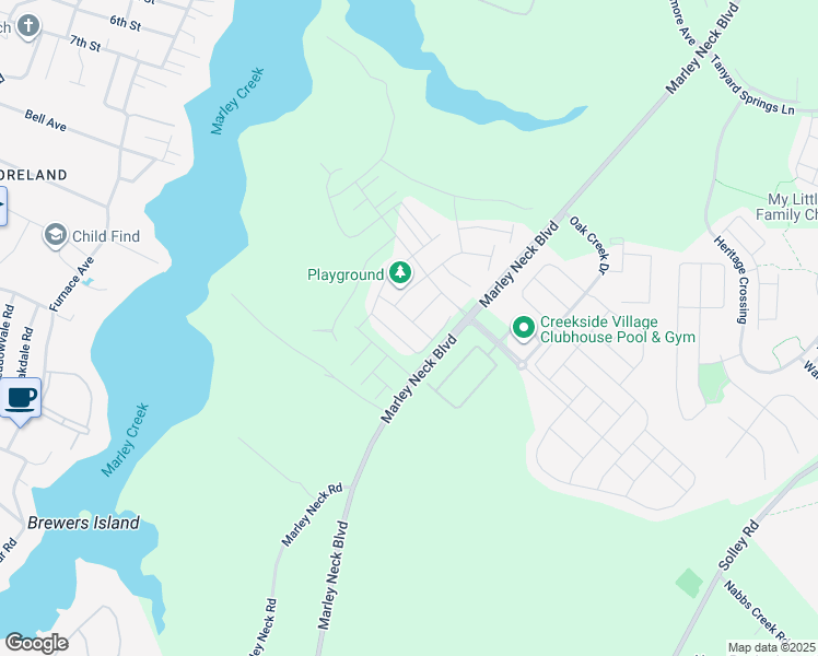 map of restaurants, bars, coffee shops, grocery stores, and more near 640 Chalcedony Lane in Glen Burnie