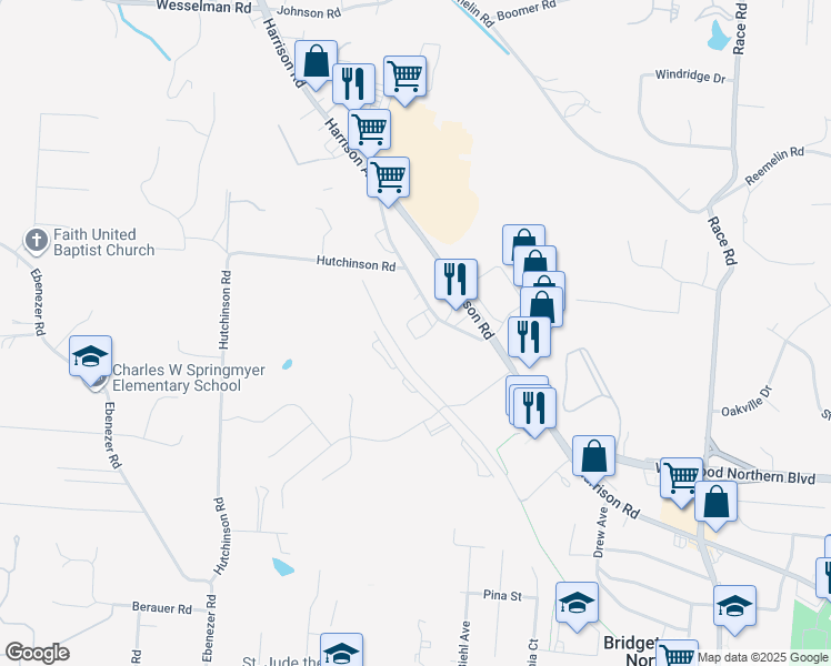 map of restaurants, bars, coffee shops, grocery stores, and more near 5779 Filview Circle in Cincinnati