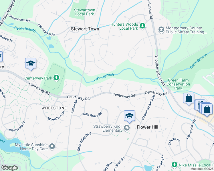 map of restaurants, bars, coffee shops, grocery stores, and more near 8991 Centerway Road in Gaithersburg
