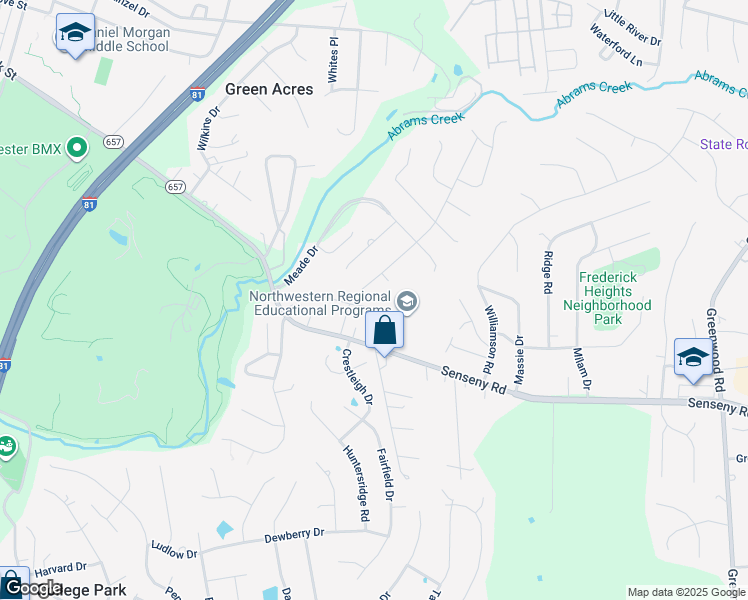 map of restaurants, bars, coffee shops, grocery stores, and more near 92 Abbey Road in Winchester