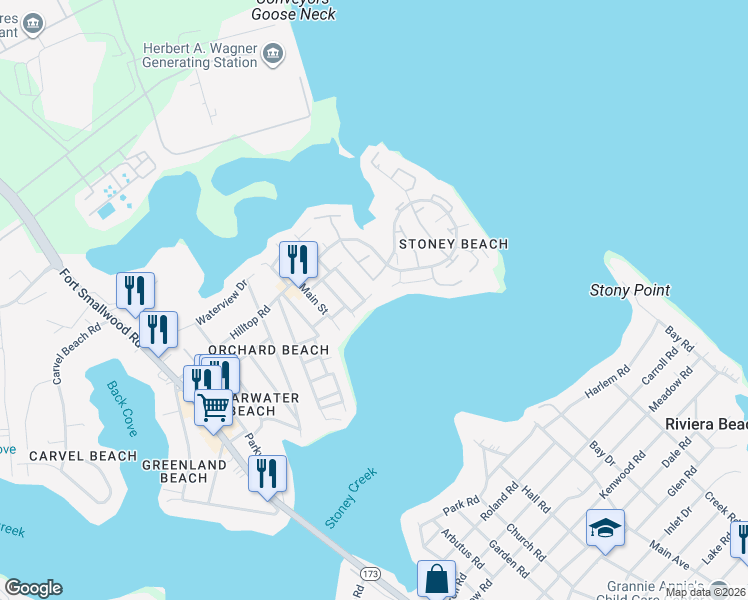 map of restaurants, bars, coffee shops, grocery stores, and more near 1216 Beach Promenade in Riviera Beach