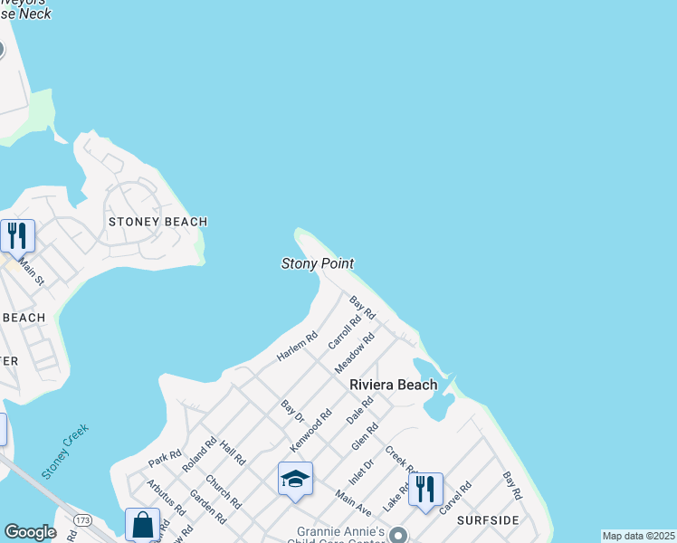 map of restaurants, bars, coffee shops, grocery stores, and more near 8423 Bay Road in Pasadena