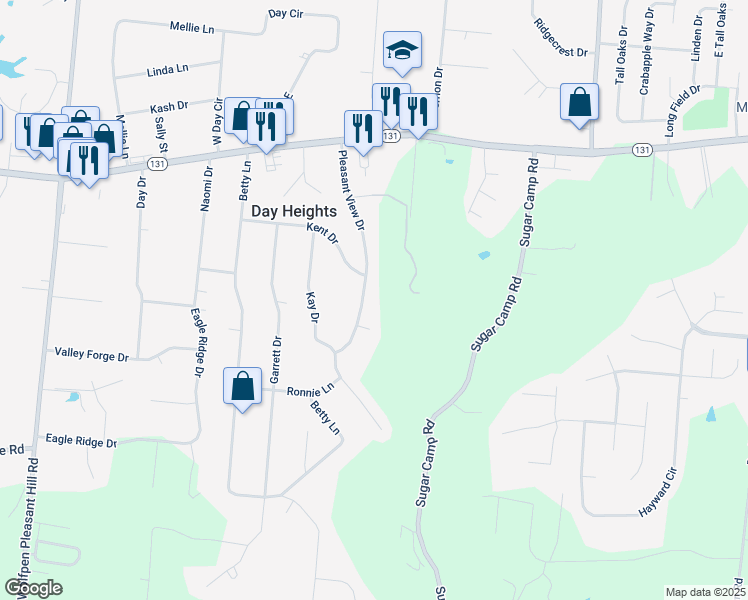 map of restaurants, bars, coffee shops, grocery stores, and more near 5596 Pleasant View Drive in Milford