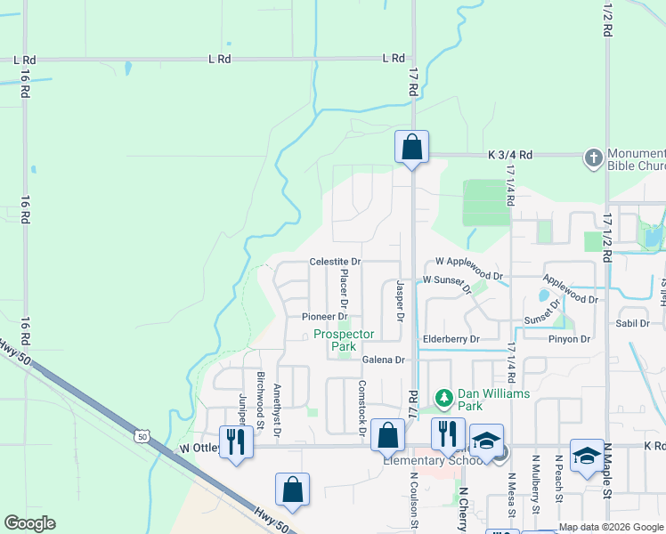 map of restaurants, bars, coffee shops, grocery stores, and more near 782 Silver Plume Dr in Fruita