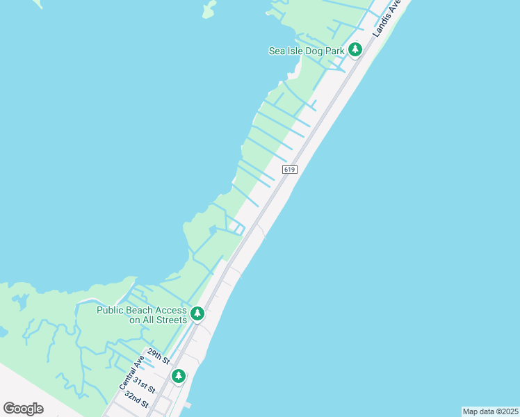 map of restaurants, bars, coffee shops, grocery stores, and more near 1716 Landis Avenue in Sea Isle City