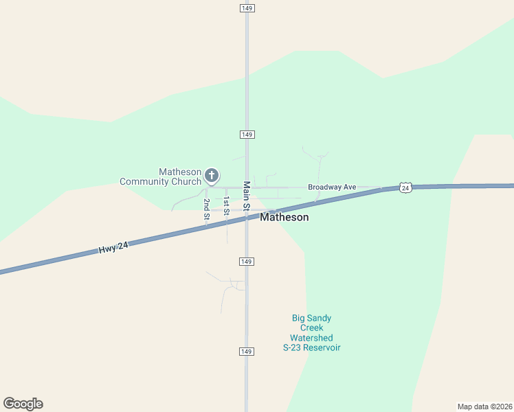 map of restaurants, bars, coffee shops, grocery stores, and more near 20936 Main Street in Matheson