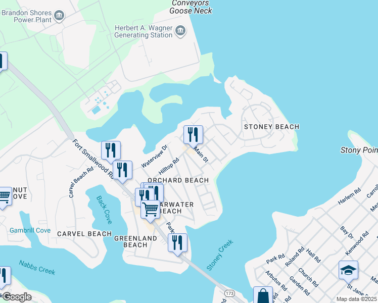 map of restaurants, bars, coffee shops, grocery stores, and more near 1001 Hilltop Road in Riviera Beach