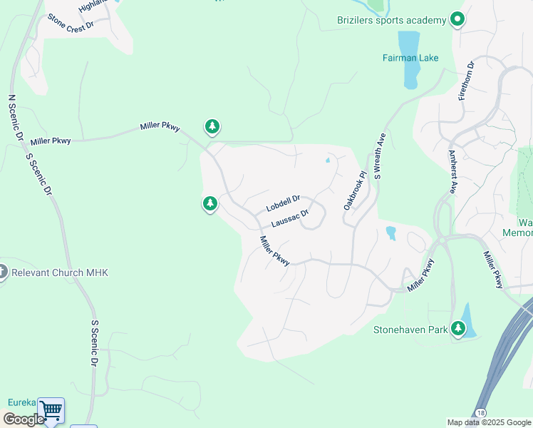 map of restaurants, bars, coffee shops, grocery stores, and more near 1037 Lobdell Drive in Manhattan
