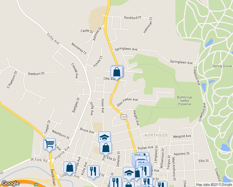 map of restaurants, bars, coffee shops, grocery stores, and more near 4528 Hamilton Avenue in Cincinnati