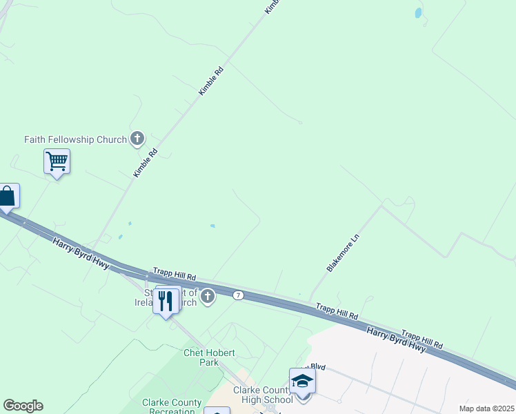 map of restaurants, bars, coffee shops, grocery stores, and more near 1520 Trapp Hill Road in Berryville