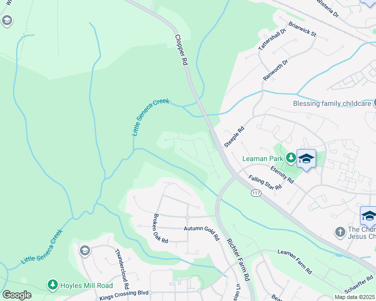 map of restaurants, bars, coffee shops, grocery stores, and more near 14415 Saturn Way in Boyds