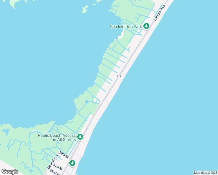 map of restaurants, bars, coffee shops, grocery stores, and more near 1716 Landis Avenue in Sea Isle City