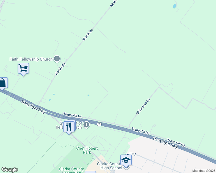 map of restaurants, bars, coffee shops, grocery stores, and more near 1520 Trapp Hill Road in Berryville