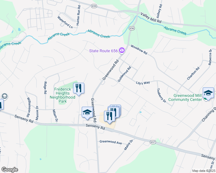 map of restaurants, bars, coffee shops, grocery stores, and more near 111 Orion Court in Winchester