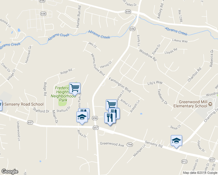 map of restaurants, bars, coffee shops, grocery stores, and more near 111 Orion Court in Winchester