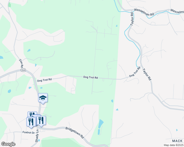 map of restaurants, bars, coffee shops, grocery stores, and more near 4257 Schinkal Road in Cincinnati