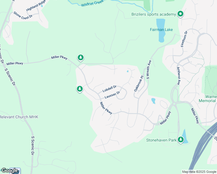 map of restaurants, bars, coffee shops, grocery stores, and more near 1020 Lobdell Drive in Manhattan