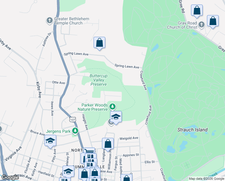map of restaurants, bars, coffee shops, grocery stores, and more near 4550 Langland Street in Cincinnati