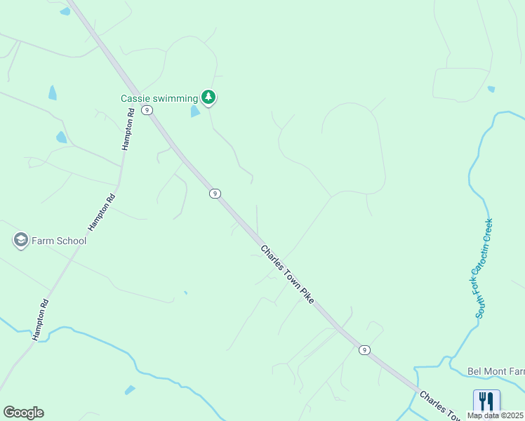 map of restaurants, bars, coffee shops, grocery stores, and more near 39260 Charles Town Pike in Hamilton