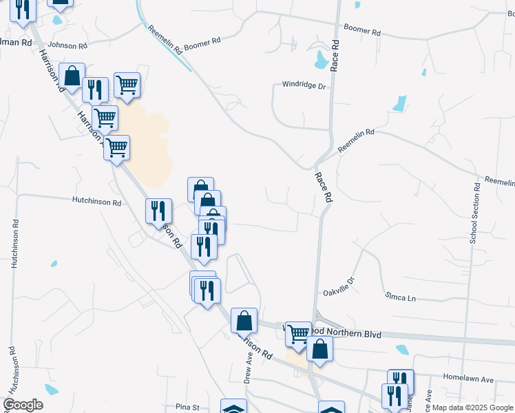 map of restaurants, bars, coffee shops, grocery stores, and more near 5581 Windmere Drive in Cincinnati