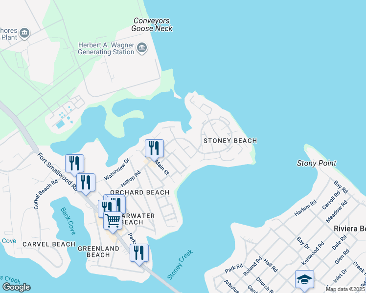 map of restaurants, bars, coffee shops, grocery stores, and more near 1300 Creekland Court in Riviera Beach