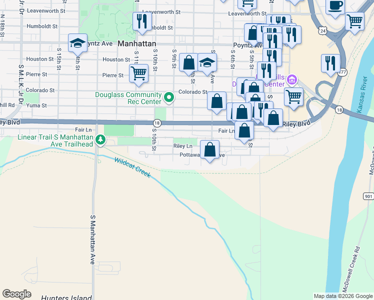 map of restaurants, bars, coffee shops, grocery stores, and more near 762-898 South 8th Street in Manhattan