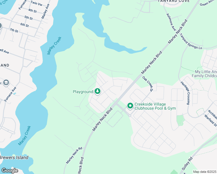 map of restaurants, bars, coffee shops, grocery stores, and more near 7706 Pestle Lane in Glen Burnie