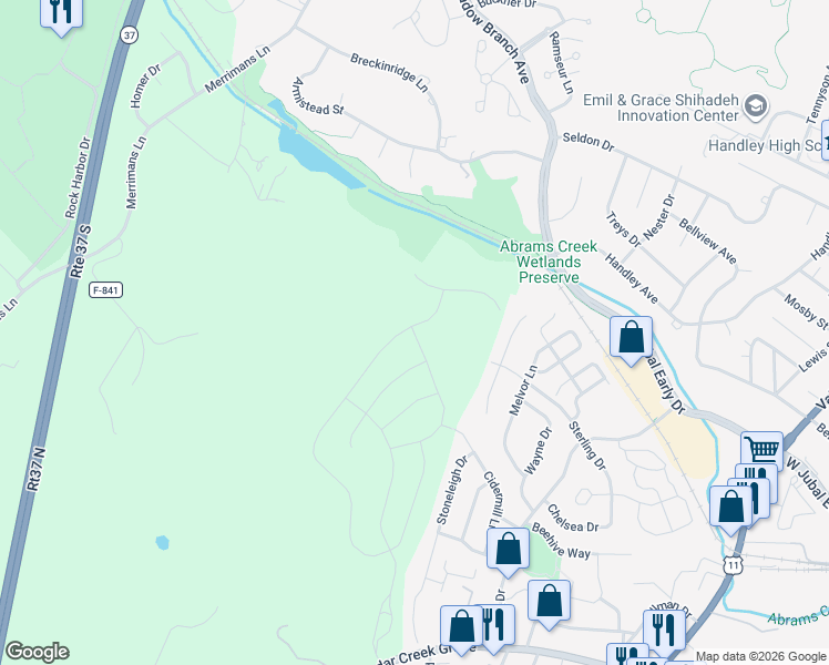 map of restaurants, bars, coffee shops, grocery stores, and more near 1901 Clayton Ridge Drive in Winchester