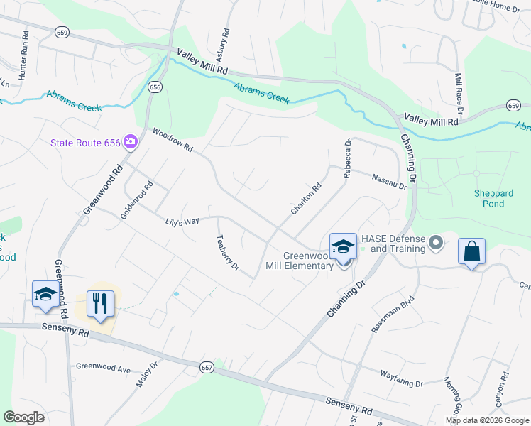 map of restaurants, bars, coffee shops, grocery stores, and more near 101 Charlton Road in Winchester