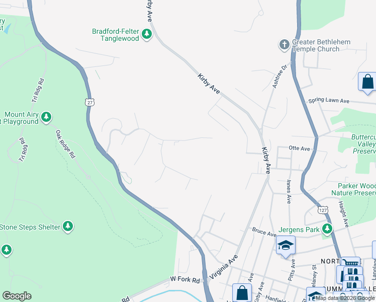 map of restaurants, bars, coffee shops, grocery stores, and more near 2131 Raeburn Drive in Cincinnati