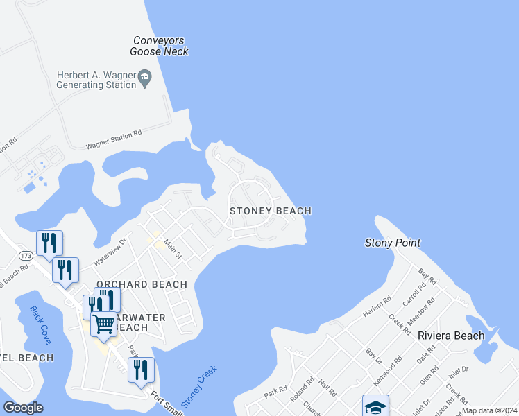 map of restaurants, bars, coffee shops, grocery stores, and more near 1441 Stoney Point Way in Riviera Beach