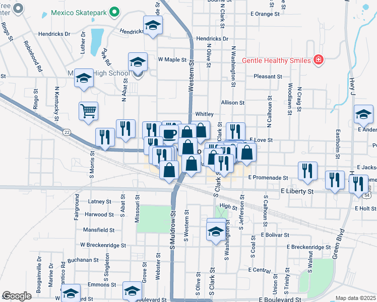 map of restaurants, bars, coffee shops, grocery stores, and more near in Mexico
