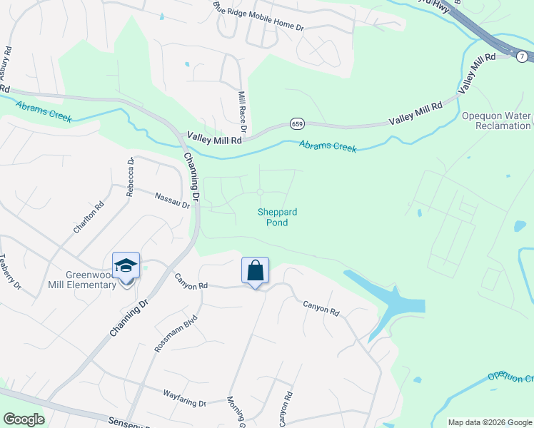 map of restaurants, bars, coffee shops, grocery stores, and more near 106 Sequoia Drive in Winchester