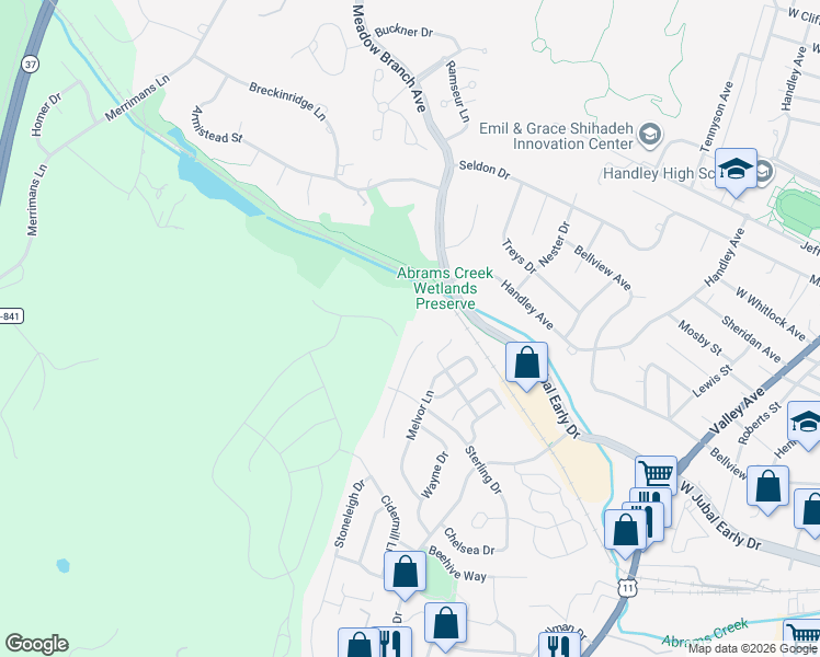 map of restaurants, bars, coffee shops, grocery stores, and more near 1873 Clayton Ridge Drive in Winchester