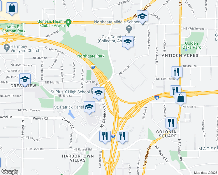 map of restaurants, bars, coffee shops, grocery stores, and more near in 