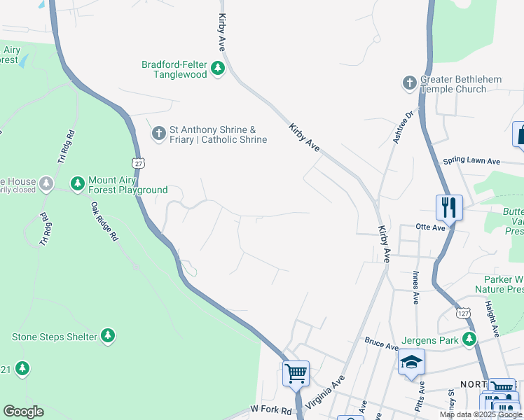 map of restaurants, bars, coffee shops, grocery stores, and more near 2140 Raeburn Drive in Cincinnati