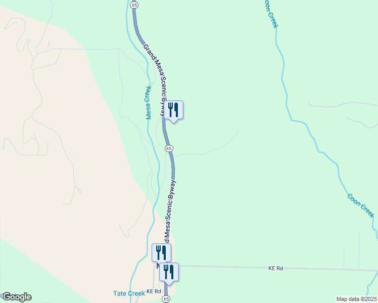 map of restaurants, bars, coffee shops, grocery stores, and more near 49098 KE Road in Mesa