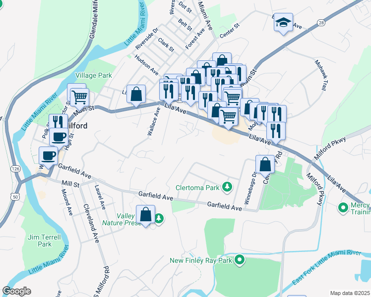 map of restaurants, bars, coffee shops, grocery stores, and more near 55 Tabaleen Cove in Milford