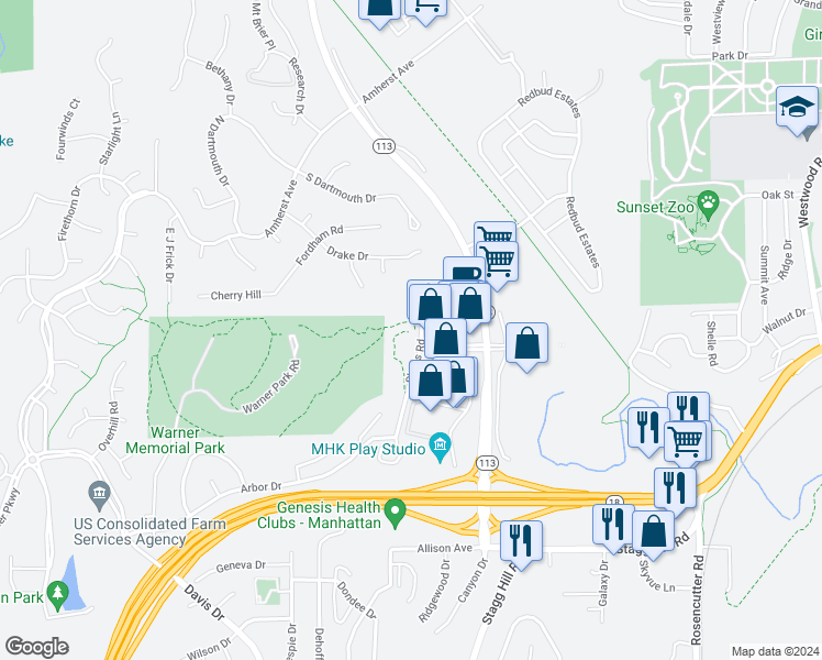 map of restaurants, bars, coffee shops, grocery stores, and more near 392-398 Shuss Rd in Manhattan