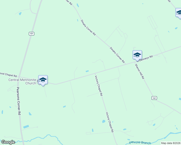 map of restaurants, bars, coffee shops, grocery stores, and more near 647 West Denneys Road in Dover