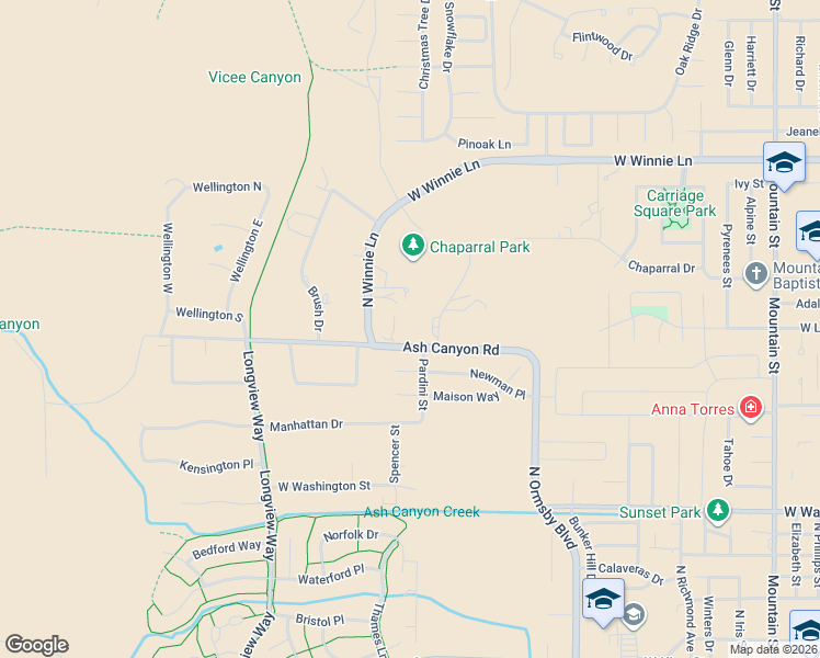 map of restaurants, bars, coffee shops, grocery stores, and more near 2032 Ash Canyon Road in Carson City
