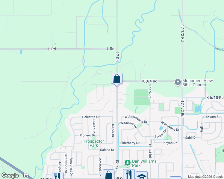 map of restaurants, bars, coffee shops, grocery stores, and more near 927-929 Elberta Drive in Fruita