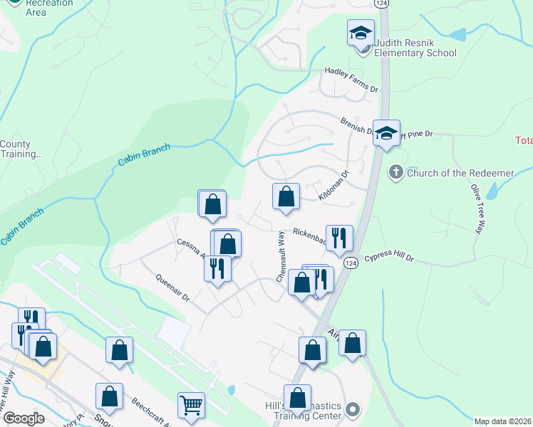 map of restaurants, bars, coffee shops, grocery stores, and more near 7611 Rickenbacker Drive in 길고 비치