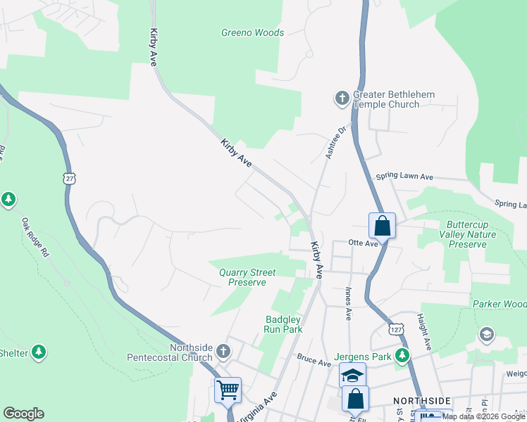 map of restaurants, bars, coffee shops, grocery stores, and more near 4647 Reemelin Avenue in Cincinnati
