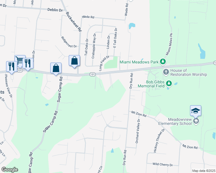 map of restaurants, bars, coffee shops, grocery stores, and more near 18 Meadows Drive in Milford