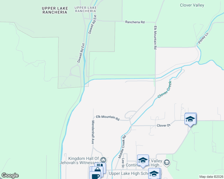 map of restaurants, bars, coffee shops, grocery stores, and more near 10181 Elk Mountain Road in Upper Lake