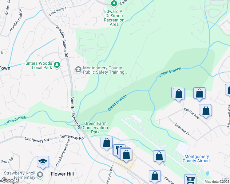 map of restaurants, bars, coffee shops, grocery stores, and more near 8301 Turkey Thicket Drive in Montgomery Village